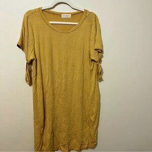 Women’s The Nines Yellow and White Stripped Tshirt Dress